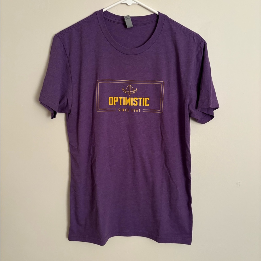 Next Level Apparel Purple Tee - Optimistic Minnesota Vikings Fan Small